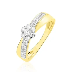 Bague Magnolia Croisee Or Jaune Diamant