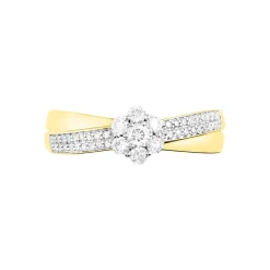 Bague Magnolia Croisee Or Jaune Diamant
