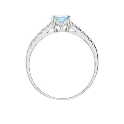 Bague Manon Or Blanc Topaze Et Oxyde De Zirconium