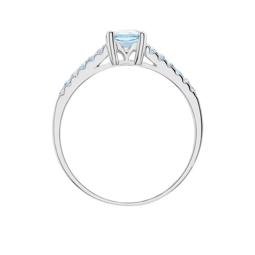 Bague Manon Or Blanc Topaze Et Oxyde De Zirconium