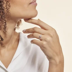 Bague Manon Or Blanc Topaze Et Oxyde De Zirconium