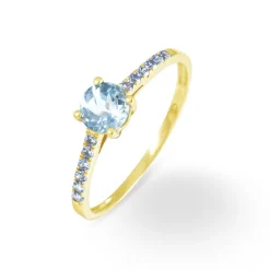 Bague Manon Or Jaune Topaze Et Oxyde De Zirconium