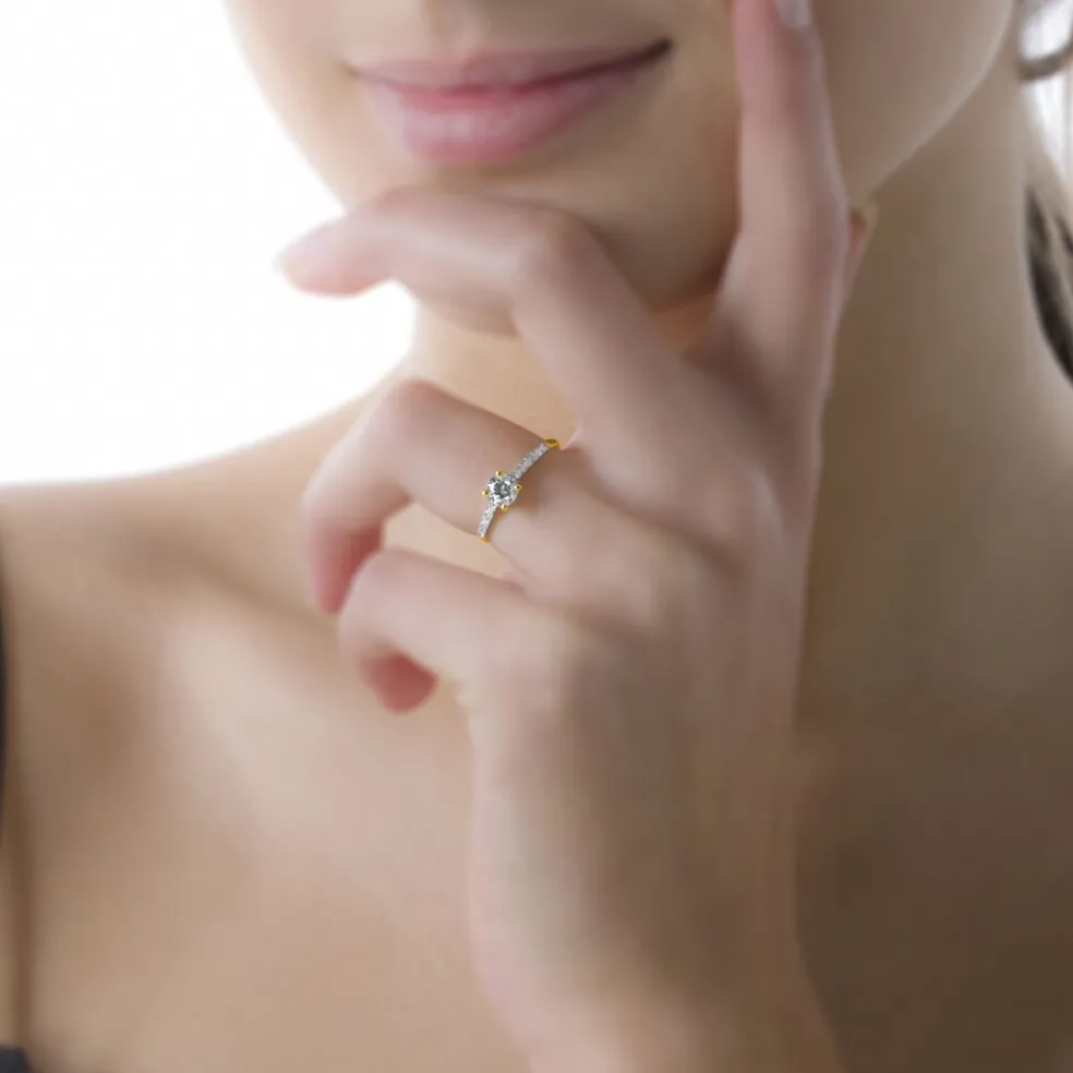 Bague Manon Or Rose Topaze Et Oxyde De Zirconium