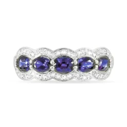 Bague Margaux Or Blanc Tanzanite Et Diamant