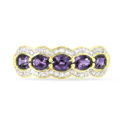 Bague Margaux Or Jaune Amethyste Et Diamant