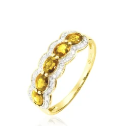 Bague Margaux Or Jaune Citrine Et Diamant