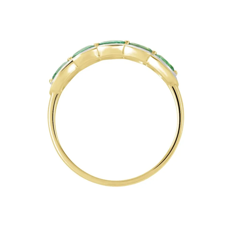 Bague Margaux Or Jaune Emeraude Et Diamant