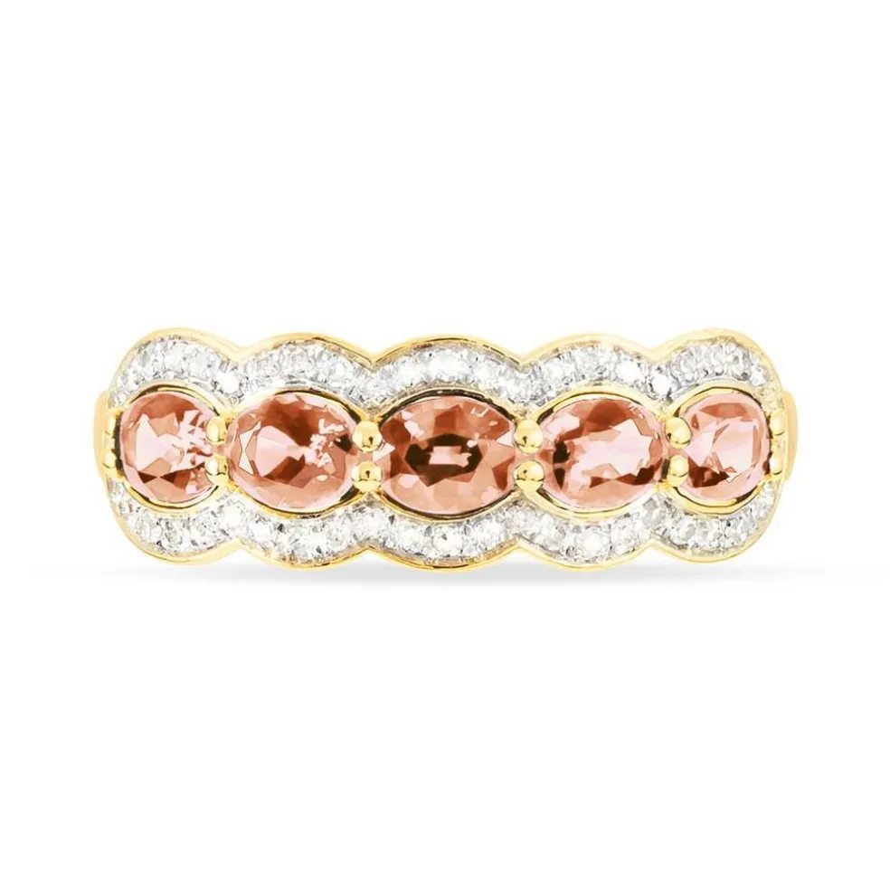 Bague Margaux Or Jaune Morganite Et Diamant