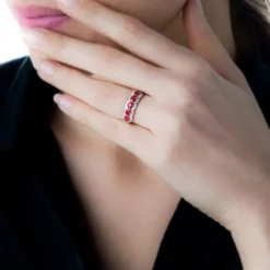 Bague Margaux Or Jaune Rubis Et Diamant