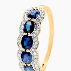 Bague Margaux Or Jaune Saphir Et Diamant