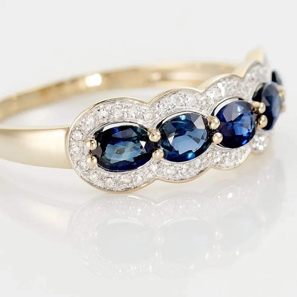 Bague Margaux Or Jaune Saphir Et Diamant