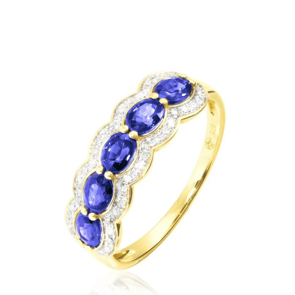 Bague Margaux Or Jaune Tanzanite Et Diamant