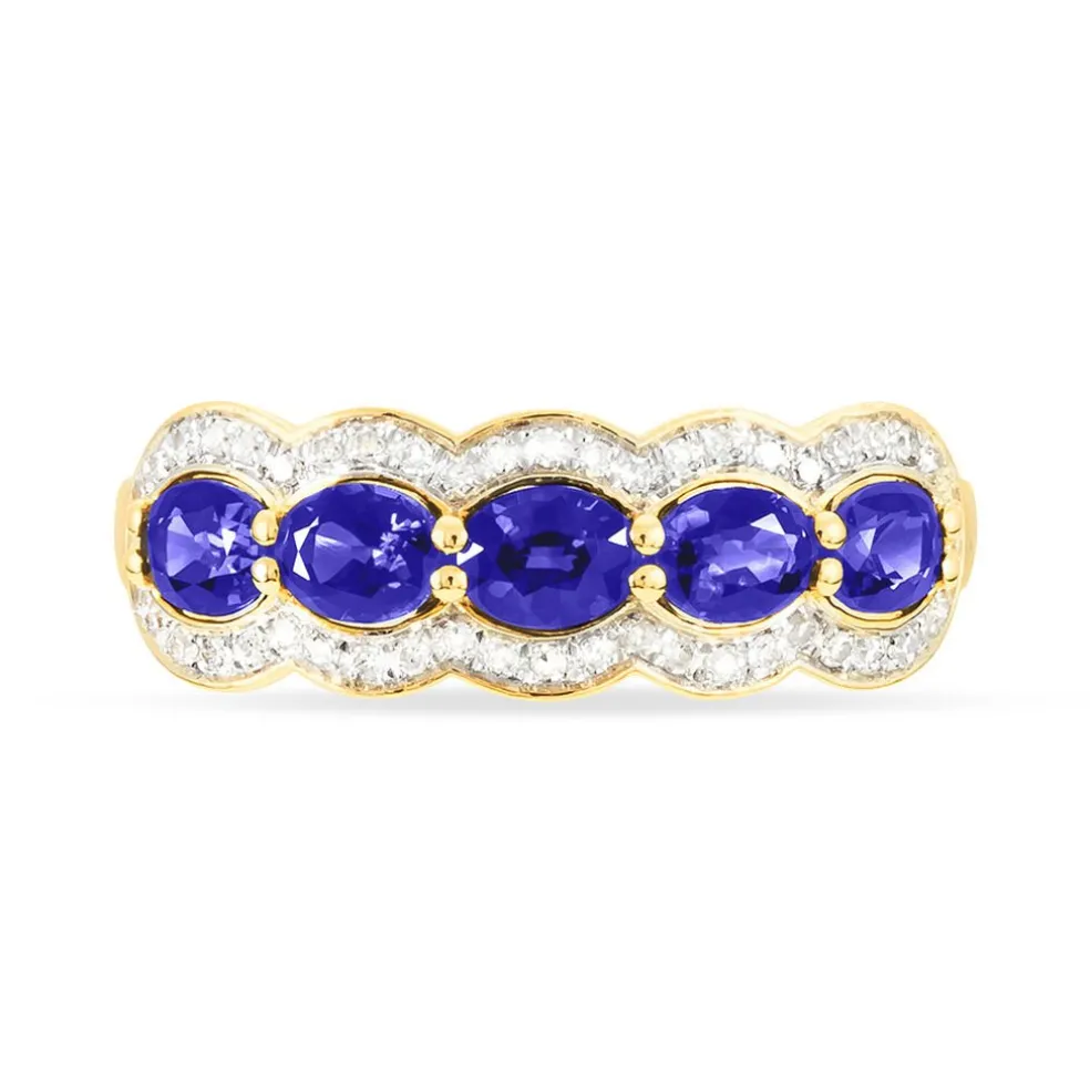 Bague Margaux Or Jaune Tanzanite Et Diamant