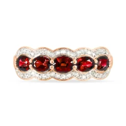 Bague Margaux Or Rose Grenat Et Diamant