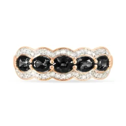 Bague Margaux Or Rose Onyx Et Diamant