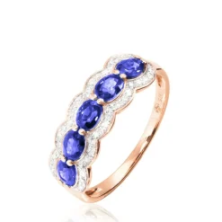 Bague Margaux Or Rose Tanzanite Et Diamant