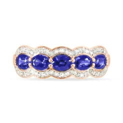 Bague Margaux Or Rose Tanzanite Et Diamant