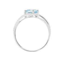 Bague Maria-serena Or Blanc Topaze Et Oxyde De Zirconium