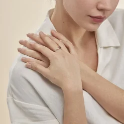 Bague Maria-serena Or Jaune Amethyste Et Oxyde De Zirconium