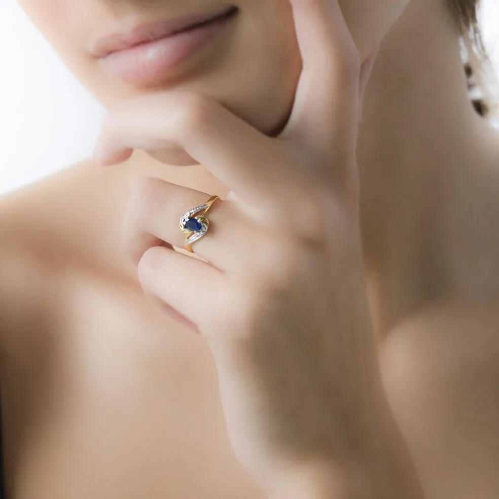 Bague Maria-serena Or Jaune Saphir