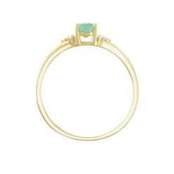 Bague Marie Or Jaune Emeraude Et Diamant