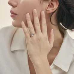 Bague Marie-eva Or Blanc Topaze Et Oxyde De Zirconium