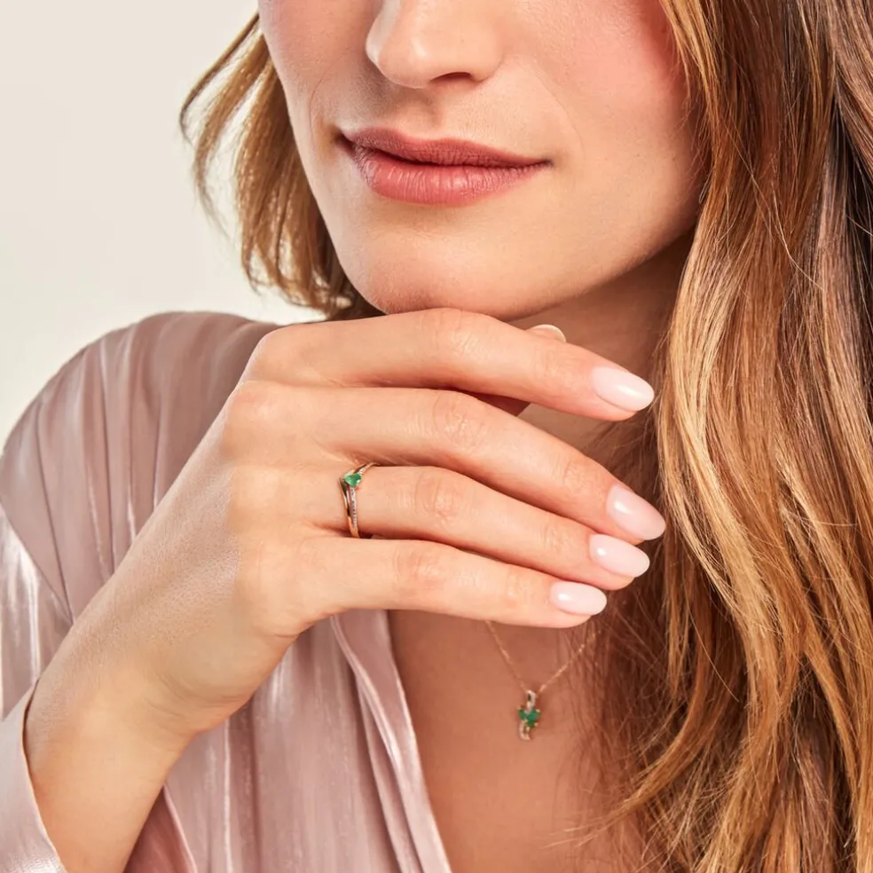 Bague Marjeta Or Jaune Emeraude Diamant