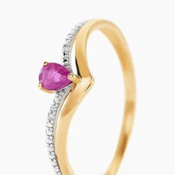 Bague Marjeta Or Jaune Rubis Diamant