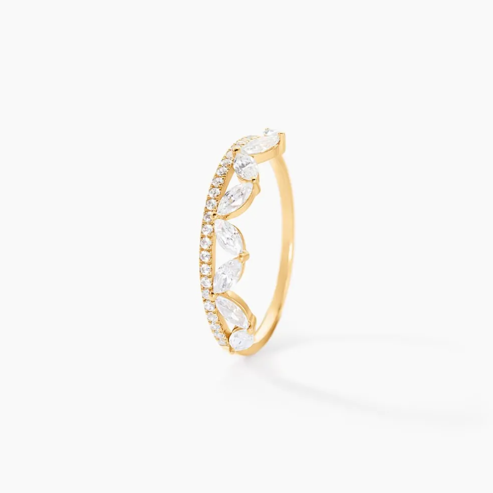Bague Marquise Or Jaune Oxyde De Zirconium