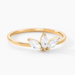 Bague Marquise Or Jaune Oxyde De Zirconium