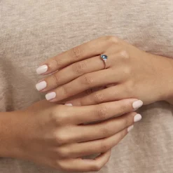 Bague Mathilde Or Rose Topaze Et Oxyde De Zirconium