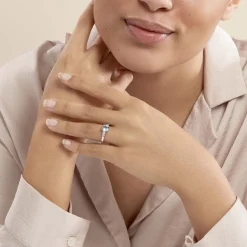 Bague Maysara Or Blanc Topaze Et Oxyde De Zirconium