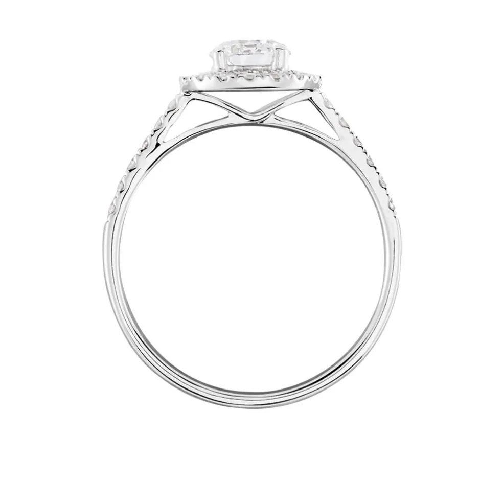 Bague Mentoura Or Blanc Diamant Synthétique