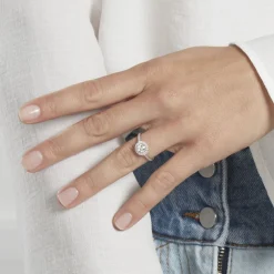 Bague Mentoura Or Blanc Diamant Synthétique