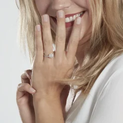 Bague Mentoura Or Blanc Diamant Synthétique