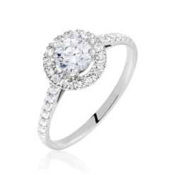 Bague Mentoura Platine Blanc Diamant Synthétique