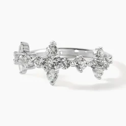 Bague Midnight Flower Argent Blanc Oxyde De Zirconium