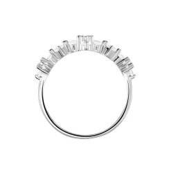 Bague Midnight Flower Argent Blanc Oxyde De Zirconium