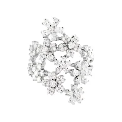 Bague Midnight Flower Argent Blanc Oxyde De Zirconium
