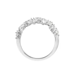 Bague Midnight Flower Argent Blanc Oxyde De Zirconium