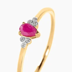 Bague Moss Or Jaune Rubis Diamant