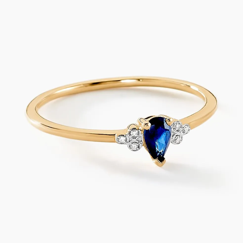 Bague Moss Or Jaune Saphir Diamant