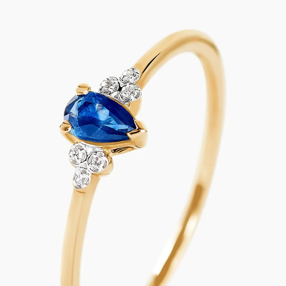 Bague Moss Or Jaune Saphir Diamant