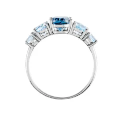 Bague Muna Or Blanc Topaze Bleu London Topaze Topaze