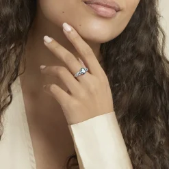 Bague Muna Or Blanc Topaze Bleu London Topaze Topaze