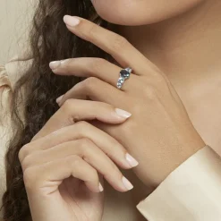 Bague Muna Or Blanc Topaze Bleu London Topaze Topaze