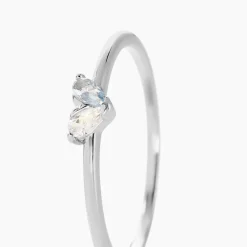 Bague Myhalf Argent Blanc Oxyde De Zirconium