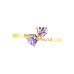 Bague Myrtie Or Jaune Amethyste Violet Oxyde De Zirconium