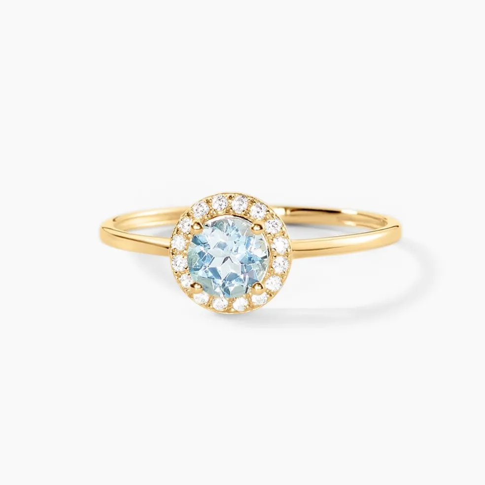 Bague Najib Or Jaune Topaze Oxyde De Zirconium