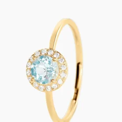 Bague Najib Or Jaune Topaze Oxyde De Zirconium